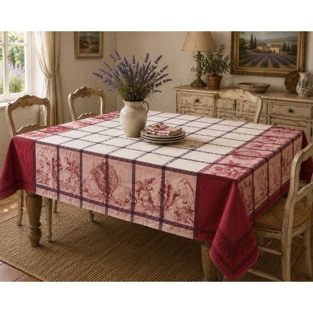 Le Jacquard Français Tablecloth Rectangular 92x68" Cherubs French Romantic